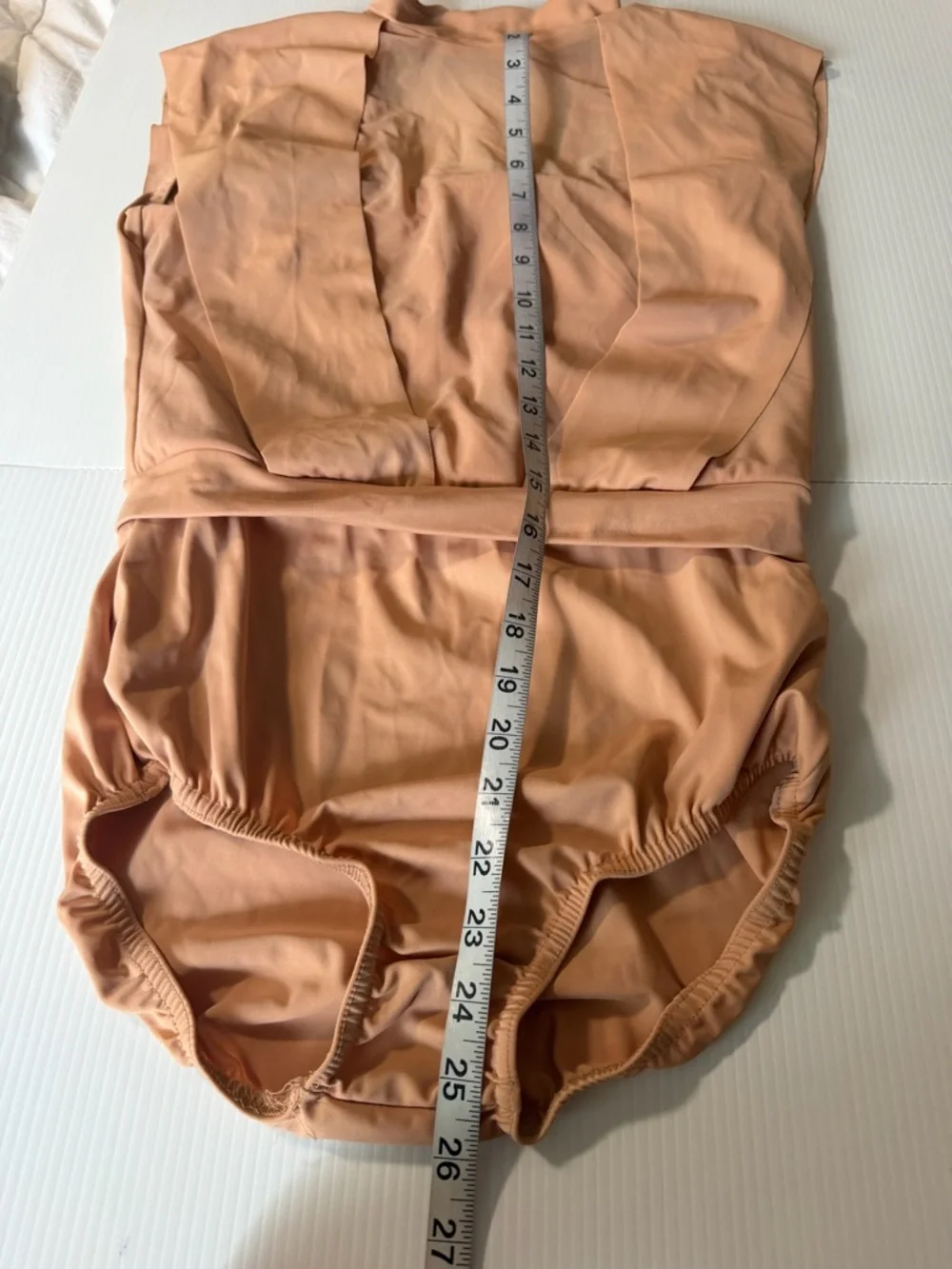 Kelle solo dance costume tan blush pink chasing clouds 2 piece leotard shorts MA